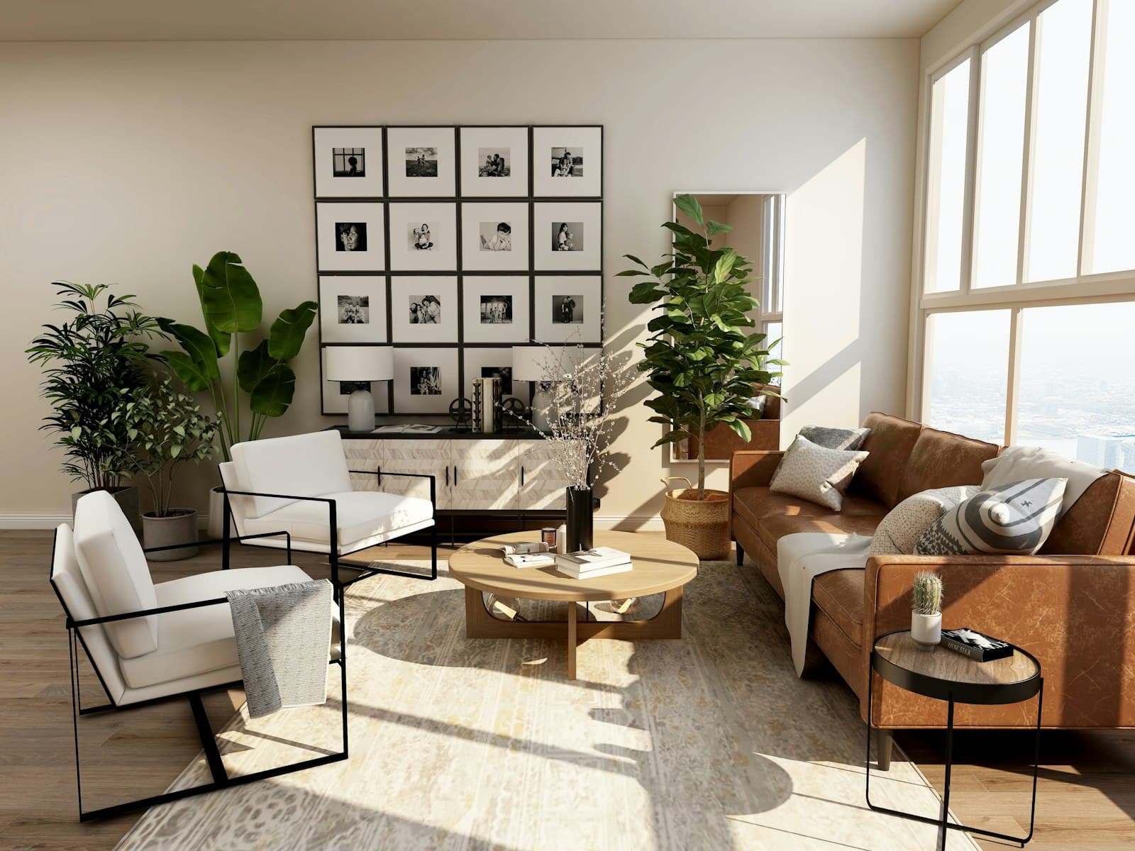 Warm living room in afternoon light